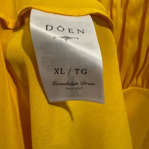 NWT Doen Gwendolyn yellow silk maxi dress in Daylily - Picture 9 of 10